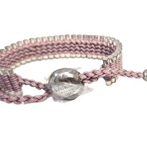 VTG Links of London Sterling Silver Friendship Bracelet Dusty Pink Adjustable